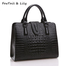 Load image into Gallery viewer, Crocodile Pattern Genuine Leather Shoulder Bag  High Quality