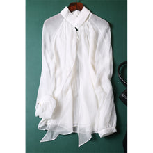 Load image into Gallery viewer, 100% Silk Multi Layer Long Scarf Blouse
