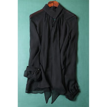 Load image into Gallery viewer, 100% Silk Multi Layer Long Scarf Blouse