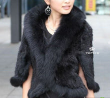 Load image into Gallery viewer, Mink Fur Shawl Wrap Fox Fur Collar Cover With Mink Fur