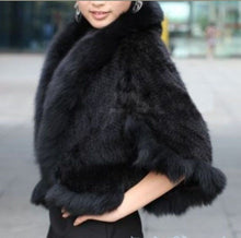 Load image into Gallery viewer, Mink Fur Shawl Wrap Fox Fur Collar Cover With Mink Fur