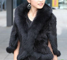 Load image into Gallery viewer, Mink Fur Shawl Wrap Fox Fur Collar Cover With Mink Fur