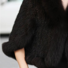Load image into Gallery viewer, Mink Fur Shawl Wrap Fox Fur Collar Cover With Mink Fur