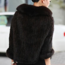 Load image into Gallery viewer, Mink Fur Shawl Wrap Fox Fur Collar Cover With Mink Fur