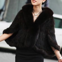 Load image into Gallery viewer, Mink Fur Shawl Wrap Fox Fur Collar Cover With Mink Fur