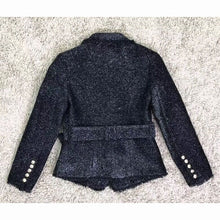 Load image into Gallery viewer, Belted Designer Blazer with Gold  Glitter
