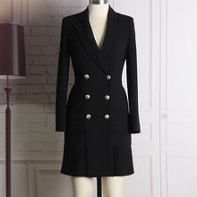 Load image into Gallery viewer, HIGH QUALITY  Designer  Double Breasted Coat Dress