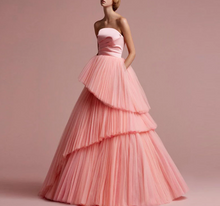 Load image into Gallery viewer, Navarra Haute Couture  Satin and Tulle Tiered Ball Gown (Many Colors)
