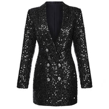 Load image into Gallery viewer, Navarra Sequined Double Breasted  Designer Blazer