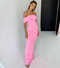 Load image into Gallery viewer, Miami Pink Super Bowl Off The Shoulder Bandage Gown