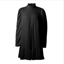 Load image into Gallery viewer, Puff sleeve high collar natural A Line Dres