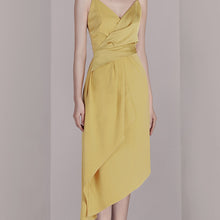 Load image into Gallery viewer, Spaghetti Strap V Neck Asymmetrical Hem Dress