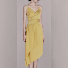 Load image into Gallery viewer, Spaghetti Strap V Neck Asymmetrical Hem Dress