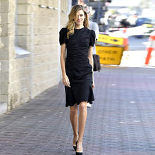 Load image into Gallery viewer, Milan High Quality Jewel Neck Flounce Hem Dress