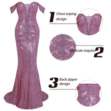 Load image into Gallery viewer, Sweetheart Neck Line Sequin Gown
