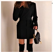 Load image into Gallery viewer, Italian runway wrap coat dress