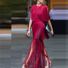 Load image into Gallery viewer, Sexy Red Tiered Fringe Dress