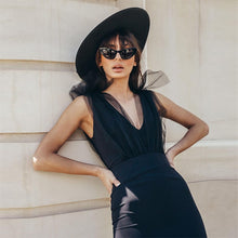 Load image into Gallery viewer, Gathered Tulle Accent Shoulder Bandage Dress