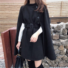 Load image into Gallery viewer, Belted Waist Loose Cape Coat