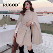 Load image into Gallery viewer, Belted Waist Loose Cape Coat