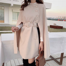Load image into Gallery viewer, Belted Waist Loose Cape Coat