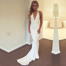 Load image into Gallery viewer, V Neck Backless Mermaid Gown