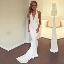Load image into Gallery viewer, V Neck Backless Mermaid Gown