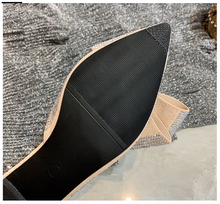 Load image into Gallery viewer, Stardust Rhinestone Pointed Toe Bow  Slippers ( Black or Champagne)