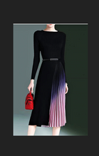 Load image into Gallery viewer, Ribbed Knit Ombre Pleated Skirt Dress..