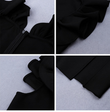 Load image into Gallery viewer, solid black v-neck with ruffles