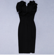 Load image into Gallery viewer, solid black v-neck with ruffles