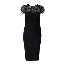 Load image into Gallery viewer, Elegant Lace Bodice Super Stretch Sheath Dress