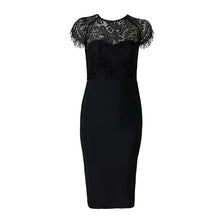 Load image into Gallery viewer, Elegant Lace Bodice Super Stretch Sheath Dress