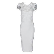 Load image into Gallery viewer, Elegant Lace Bodice Super Stretch Sheath Dress
