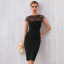 Load image into Gallery viewer, Elegant Lace Bodice Super Stretch Sheath Dress