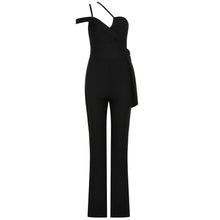 Load image into Gallery viewer, Black Super Stretch One Shoulder Jumpsuit