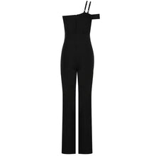 Load image into Gallery viewer, Black Super Stretch One Shoulder Jumpsuit