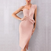 Load image into Gallery viewer, One Shoulder Flounce Dress