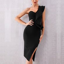 Load image into Gallery viewer, One Shoulder Flounce Dress