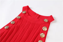 Load image into Gallery viewer, Halter Neck Sleeveless Red  Cable Knit Sweater Dress