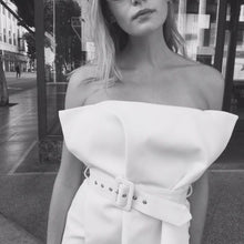 Load image into Gallery viewer, Strapless Belted Envelope Blouse