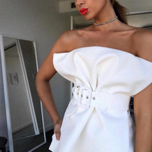Load image into Gallery viewer, Strapless Belted Envelope Blouse