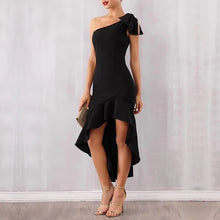 Load image into Gallery viewer, Sleeveless One Shoulder  Ruffles Asymmetrical Dress