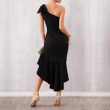Load image into Gallery viewer, Sleeveless One Shoulder  Ruffles Asymmetrical Dress