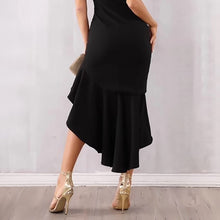 Load image into Gallery viewer, Sleeveless One Shoulder  Ruffles Asymmetrical Dress
