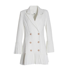 Load image into Gallery viewer, Peak Lapel Double Breasted Pleated Detail Attached