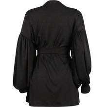 Load image into Gallery viewer, Deep V-neck Loose Mini Black Shirt Dress