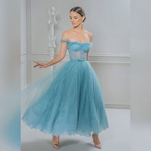 Load image into Gallery viewer, Strapless  Short Elegant Illusion Lace Bodice Gown