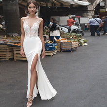 Load image into Gallery viewer, Navarra Mermaid Wedding Dress Sexy                       Side Slit