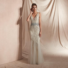 Load image into Gallery viewer, Crimson Beaded Holiday Gown